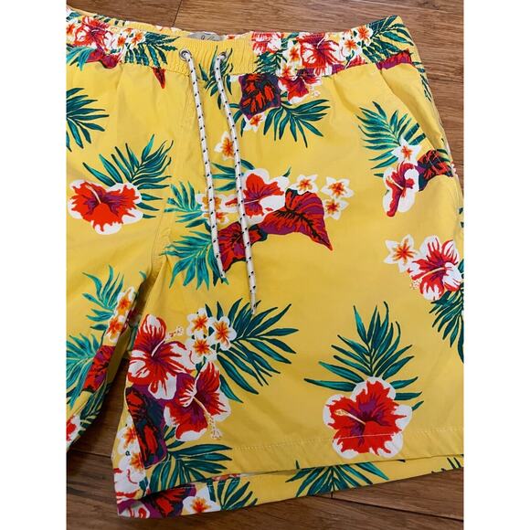 NWOT J. CREW 6" Stretch Swim Trunk in Floral Print, Hawaiian Floral, Medium $69 - Picture 6 of 11
